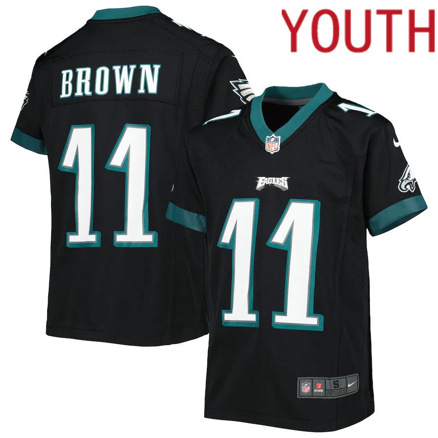 Youth Philadelphia Eagles #11 A.J. Brown Nike Black Game NFL Jersey